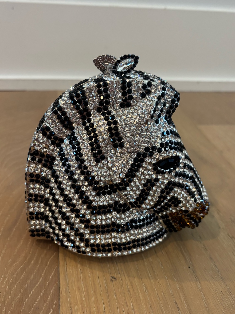 Horse Head Rhinestone Crystal Clutch Handbag Bag Zebra Animal Print Evening